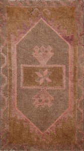 Vintage Anatolian Oriental Accent Rug 2x3 ft
