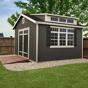 Beige DIY Wooden Storage Shed for Tiny Homes