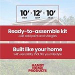 Beige DIY Wooden Storage Shed for Tiny Homes