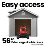 Beige DIY Wooden Storage Shed for Tiny Homes