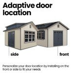 Beige DIY Wooden Storage Shed for Tiny Homes