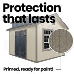 Beige DIY Wooden Storage Shed for Tiny Homes