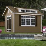 Beige DIY Wooden Storage Shed for Tiny Homes
