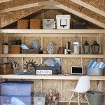 Beige DIY Wooden Storage Shed for Tiny Homes