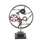 Taller Handmade Industrial Wheel Sculpture