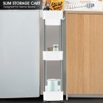 Adjustable 3-Tier Mobile Storage Cart with Lockable Wheels