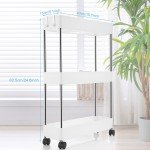 Adjustable 3-Tier Mobile Storage Cart with Lockable Wheels
