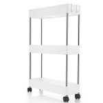 Adjustable 3-Tier Mobile Storage Cart with Lockable Wheels