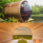 ZONEMEL Panoramic Barrel Sauna for 6-8 People