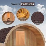 ZONEMEL Panoramic Barrel Sauna for 6-8 People