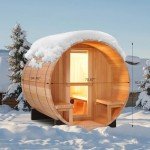ZONEMEL Panoramic Barrel Sauna for 6-8 People