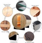 ZONEMEL Cedar Barrel Sauna for 4-6 People