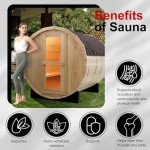 ZONEMEL Cedar Barrel Sauna for 4-6 People