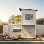 Modern 2-Story Container Tiny Home with Patio