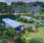 Tiny Home with Balcony, Smart Features, Red Finish