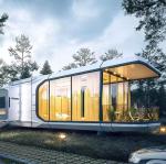 Tiny Home with Balcony, Smart Features, Red Finish