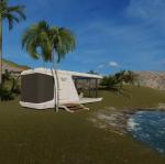 Tiny Home with Balcony, Smart Features, Red Finish