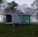 Tiny Home with Balcony, Smart Features, Red Finish