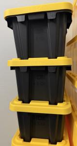 Yellow Lid Storage Bins - Set of 3