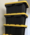 3-Pack Mini Storage Bins with Yellow Lids