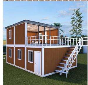 2-Story Container Home with Balcony, 8ft x 20ft