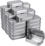 40 Pack Silver Mini Hinged Tins for Storage