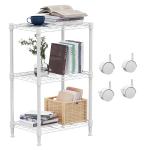 Adjustable 3-Tier Wire Shelving Rack with Wheels