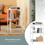 Adjustable 3-Tier Wire Shelving Rack with Wheels