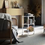 Adjustable 3-Tier Wire Shelving Rack with Wheels