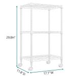Adjustable 3-Tier Wire Shelving Rack with Wheels
