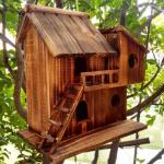 Wooden Bird Nesting Box for Squirrels and Nature