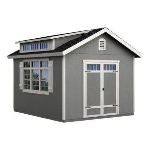 Beige DIY Wooden Storage Shed for Tiny Homes