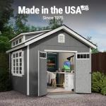 Beige DIY Wooden Storage Shed for Tiny Homes