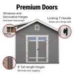 Beige DIY Wooden Storage Shed for Tiny Homes