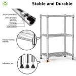 Adjustable 3-Tier Wire Shelving Rack - 450 lbs