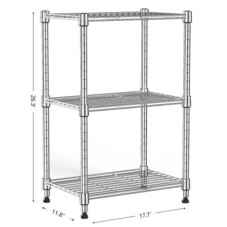 3/4 Tier Wire Shelving Unit Commercial Garage Kitchen Storage Black White Chrome
