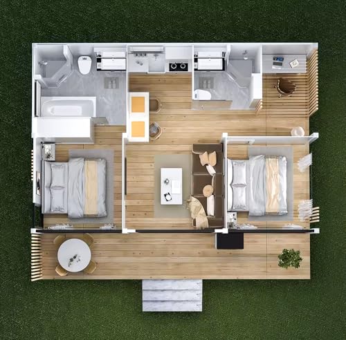 Luxury Two Bedroom Solar Prefab Tiny Home