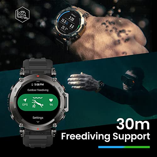 Amazfit T-Rex Ultra Smart Men's Watch, Military-Grade Black
