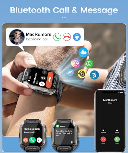 Men's Smartwatch with 100+ Sports Modes, IP68 Waterproof