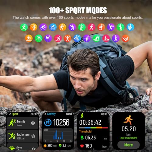 Hvlgmrc Military Smart Watch 1.96" for Men - Fitness & Health Tracker