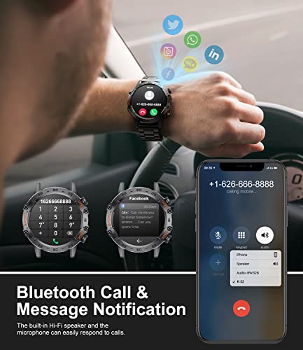 Military Smart Watch for Men with Answering/Dialing Calls