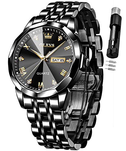 OLEVS Men's Diamond Business Dress Analog Quartz Watch