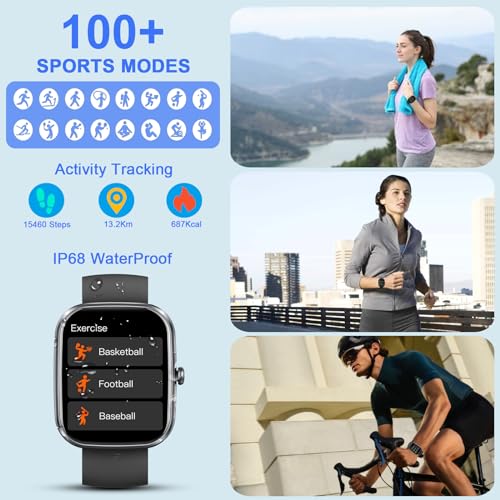 1.91" Smartwatch for Men Women, Fitness Tracker, IP68 Waterproof