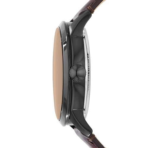 Fossil Men's Townsman Automatic Black Leather Skeleton Watch