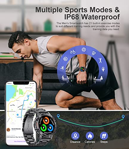 Military Smart Watch for Men with Answering/Dialing Calls