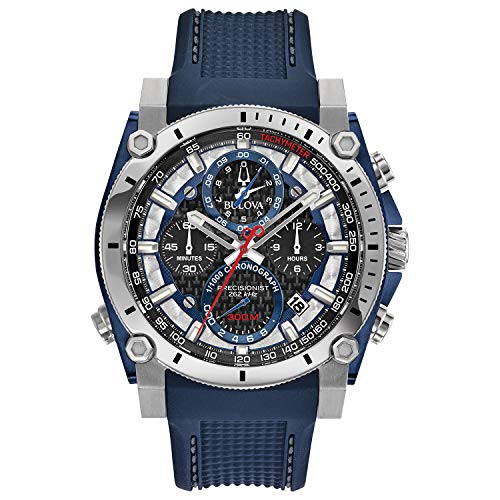 Bulova Men's Precisionist 8-Hand Chronograph Blue Red Watch