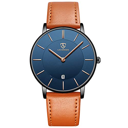BEN NEVIS Men's Minimalist Analog Date Watch with Leather Strap