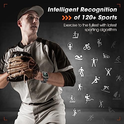 Men's Military Smartwatch with Blood Pressure, Calls, Heart Rate