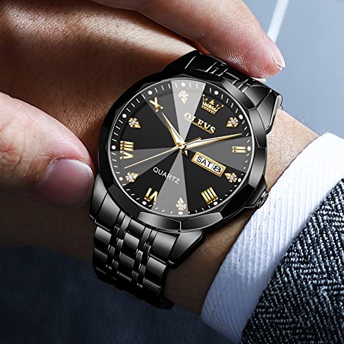 OLEVS Men's Diamond Business Dress Analog Quartz Watch