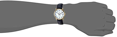 Timex Men's Easy Reader Gold-Tone Watch Black Leather